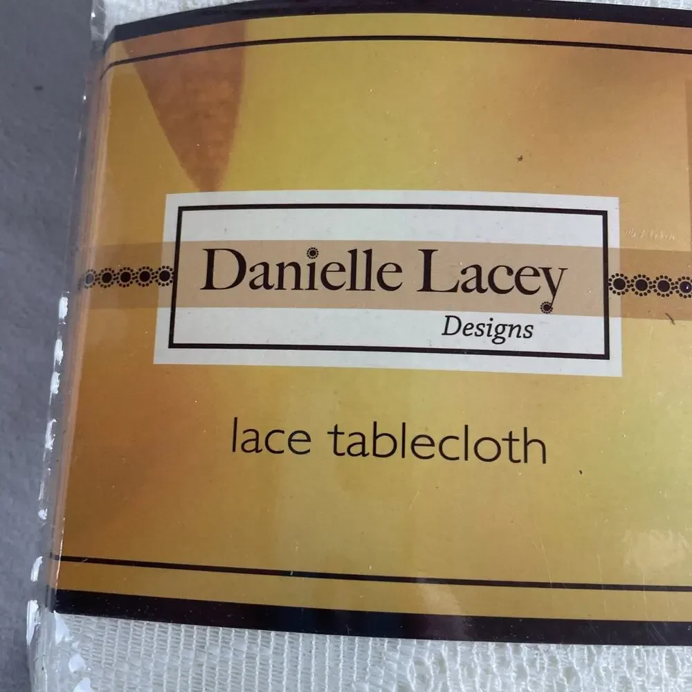 Danielle Lacey Designs Ivory Lace Oblong Tablecloth 60x120 Cottage Core SEALED